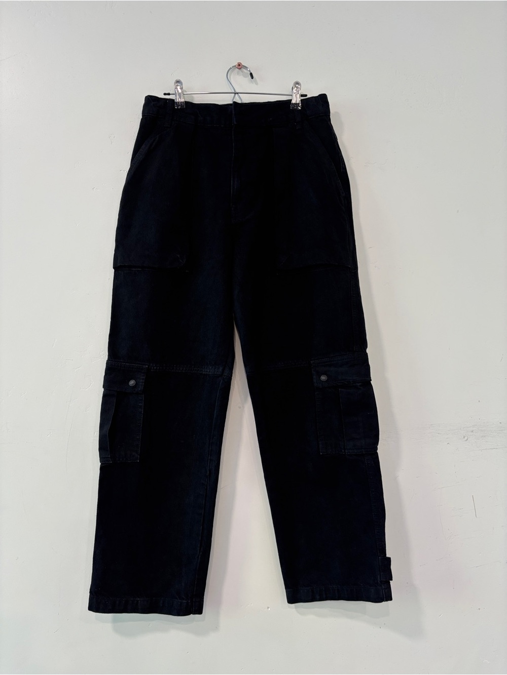 We the Free People Marx Slouchy Baggy Black Boho Wide Leg Cargo Jeans Womens 26